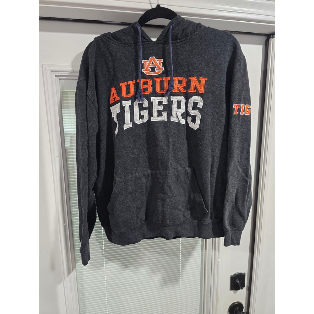Colosseum Auburn Tigers Hoodie Mens Large Charcoal Gray Embroidered Hoody